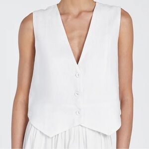 DISSH white linen vest